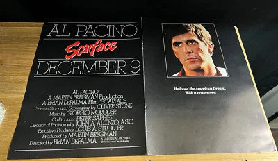 1983 年老式 2PG 中心折叠电影促销印刷广告适用于 Scarface AL Pacino 12X17.5 — 第 1/4 张图片