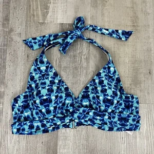 Athleta 34B/C Blue Tie Dye Tara Halter Bikini Top - Picture 1 of 4