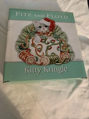 Fitz & and Floyd Navidad Gatito Kringle Canape Plato Gato Gatito NUEVO en CAJA  Foto 1 de 4