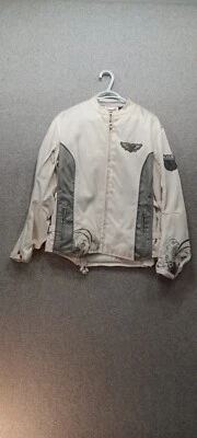 Power Trip 333 Nylon Motorcycle jacket Women's SZ L White Pocket Zip Embroidery  - Image 1 of 4