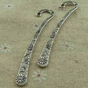 Free Ship 40 pcs tibetan silver flower bookmarks 81x16mm L-2742 - Imagen 1 de 4