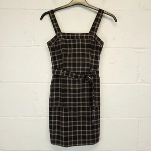 Hollister Dress Lined Tartan NEVER WORN Mini Short XS Black Check RRP £29 - Picture 1 of 8