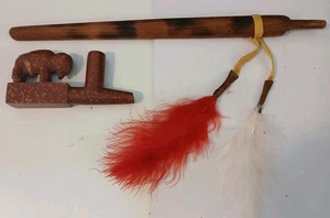 Billy "Big Eagle" Bryan Ojibwa Pfeifenstein geschnitzte Büffel Friedenspfeife - Bild 1 von 8