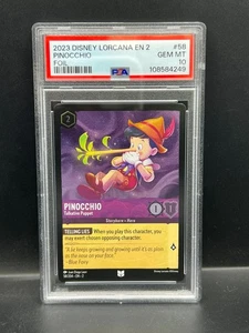 Lorcana PSA 10 GEM MT Pinocchio - Pupazzo Parlativo 58/204 Foil Allagato S#4249 - Foto 1 di 2