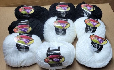 Mary Maxim Ultra Mellowspun x9 4 Bl & 5 Wh  50g 174yd 70% Acrylic 30% Nylon 3-DK - Image 1 of 4
