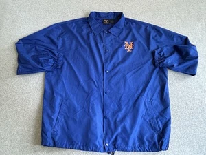 New York Mets Jacket Mens 3XT Blue Windbreaker Snap Long Sleeve MLB Baseball - Picture 1 of 6