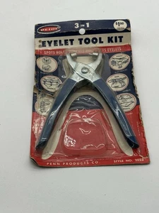 Vintage Penn Eyelet Grommet Snap Plier Tool Attachment Kit 70's New Old Stock - Picture 1 of 3