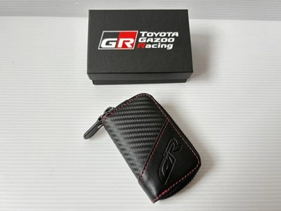 TOYOTA GAZOO Racing GR Carbon Style Leather Smart Key Case Carbon Look Black NEW - Image 1 of 4