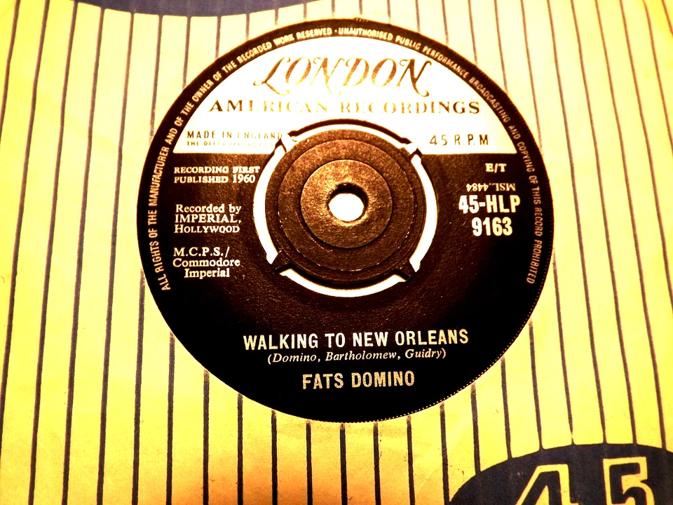 45rpm vinyl record...Fats Domino...Walking To New Orleans.....60s Rock n Roll - Image 1 of 1