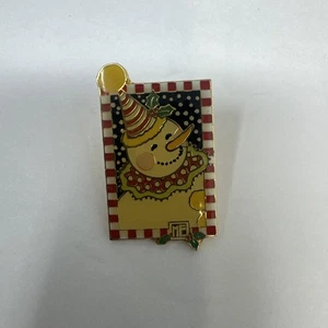 Vintage Weihnachten Schneemann Anstecknadel Brosche Emaille Urlaub Clown Mütze - Bild 1 von 3