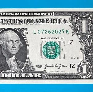 July 26, 2027 (L 07262027 K) ANNIVERSARY $1 One Dollar Bill *UNC* - Picture 1 of 4