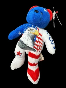 Etiquetas de gorro patriótico USA Bear Liberty & Justice for All USA - Imagen 1 de 8