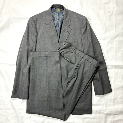 Traje Brooks Brothers Makers 40L 34W Gris Cuadros Años 90 De Colección 3 Rollos 2 Foto 1 de 4