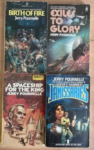 Vintage Lot of 4 by Jerry Pournelle-Spaceship for the King-Birth of Fire PB - Picture 1 of 3