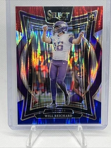 2024 Panini Select - Concourse Will Reichard #21 Red & Blue Prizm Shock - Picture 1 of 2