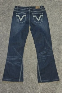 Vigoss Jeans Womens Size 5 Flare Leg Dark Wash Low Rise - Picture 1 of 13