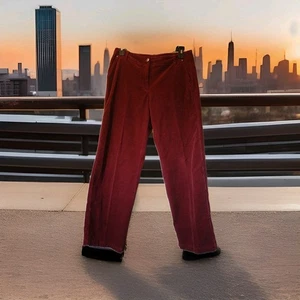 Sag Harbor Sport Womens Corduroy Burgund Pants Size 12 - Picture 1 of 13