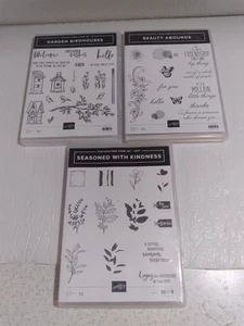 3 NUOVI SET TIMBRI STAMPIN UP CASETTE PER UCCELLI GIARDINO STAGIONATI CON GENTILEZZA BELLEZZA ABBONDA - Foto 1 di 4
