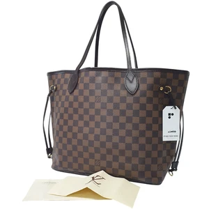Auth Louis Vuitton Neverfull MM Damier Ebene N51105 Genuine With Invoice CLA426 - Picture 1 of 12