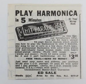 ED VENTA - Toca armónica en 5 min. solo $3,98 o devolución de dinero (Sm. Anuncio impreso) 1973 - Imagen 1 de 3