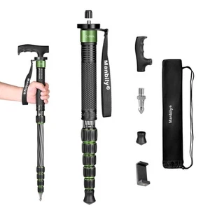 Carbon Fiber Monopod 61" - Portable Lightweight 6-Section Camera Stand Green - Picture 1 of 8