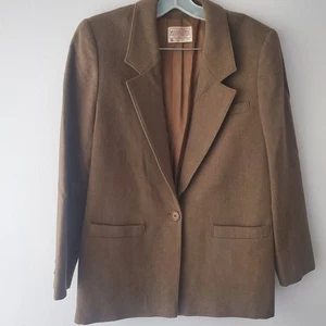 Blazer Pendleton vintage donna marrone lana vergine foderato taglia 10 ufficio carriera preppy - Foto 1 di 16