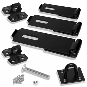 Hasp & Tacker Set mit Befestigungsschrauben Schwerlastschloss für Schuppen, Haustierkäfige, Türen - Bild 1 von 7