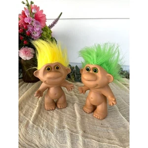 1992 Dino Trolls 7" My Kids Spielzeug MFG gelb grüne Haare große Nase PVC Puppe Retro - Bild 1 von 8