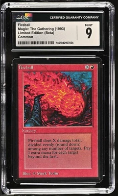 CGC 9 Mint - Fireball - Limited Edition Beta - Vintage Magic The Gathering - Image 1 of 2