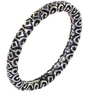 *GEOMETRIC DESIGN*__STACK RING SZ 5_NF_SILVER - Picture 1 of 6