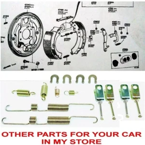 CELICA TA22 TA23 RA23 RA28 TA28 RA20 RA21 RA22 RA29 REAR BRAKE SPRING KIT LH RH - Picture 1 of 8