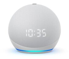 Amazon Echo Dot (4. Gen) mit Uhr in Weiß Smart Home Lautsprecher mit Alexa