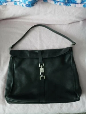 Bolso de mano Gucci Jackie O de cuero negro con solapa Foto 1 de 4
