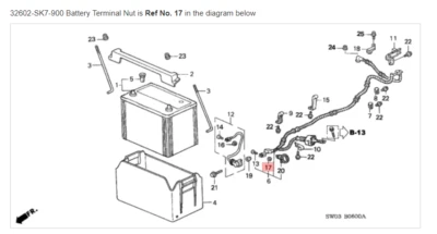 HONDA ACURA GENUINE OEM NSX Battery Terminal Nut Battery ☆ 32602-SK7-900 ☆ - Image 1 of 3