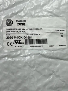 1PZ NUOVO Allen-Bradley 2090-K6CK-D15M Ser B K6K Kit Connettore Feedback Motore - Foto 1 di 7