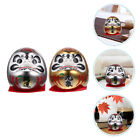 2 Pcs Ceramics Dharma Eggs Luck Decor Miniature Dolls Japanese Statue