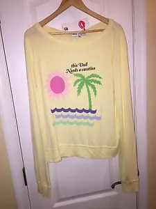 Maglietta maglione nuova con etichette $180 Wildfox Couture questa bambola ha bisogno di una vacanza M - Foto 1 di 2