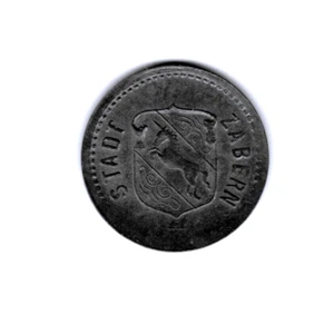 ZABERN (ALSACE-LORRAINE)- BEAUTIFUL HISTORICAL RARE ZINC 10 PFENNIGS, ND (1917) - Picture 1 of 2