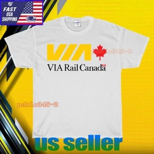 NUOVA CAMICIA VIA RAIL CANADA LOGO T-SHIRT UNISEX DIVERTENTE AMERICANA USA TAGLIA S-5XL - Foto 1 di 7