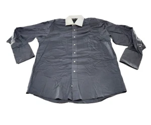 Donald J Trump Camicia Uomo 16 32 33 Grigio Collezione Firma Polsino Francese Bottone - Foto 1 di 14
