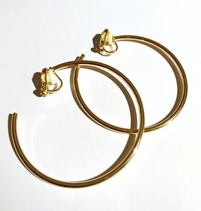 1 Paar Creolen Ohrclips Clips Ohrringe rund Anklipsen Ohrklipser goldf Ø 4 5 6cm - Bild 1 von 4