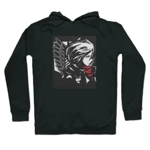 Felpa nera con cappuccio Attack on Titan, Mikasa Ackerman, Legion - Foto 1 di 8