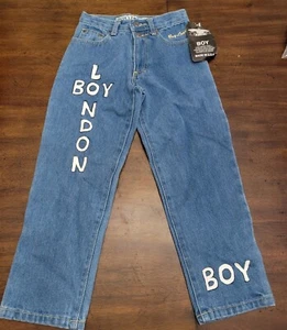 NWT BOY LONDON Retro Style Kids Size 6 Painted Boutique Logo Jeans - Picture 1 of 2
