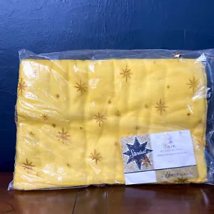Coperta leggera vintage nuova tinta unita GIALLO SOLEGGIATO faro misto cotone regina completa - Foto 1 di 6