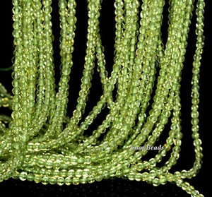 3MM PEDORETES PERIDOTO GEMMA GRADO AA VERDE ROTONDO 3MM PERLINE SCIOLTE 16inch - Foto 1 di 1