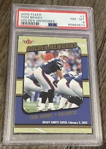 Tom Brady Patriots 2002 Fleer Golden Moments PSA 8 quasi come nuovo - Foto 1 di 2