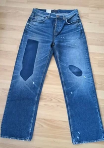 Nudie Jeans Tuff Tony (ajuste recto suelto) parche trabajo 32/32 - Imagen 1 de 4