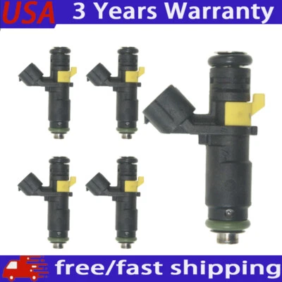 Inyector de combustible 5 piezas para Volkswagen Beetle 2006-2007 Jetta 2005-2006 Bora 2006 2,5 L Foto 1 de 4