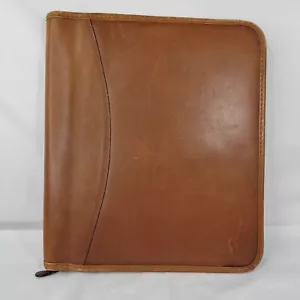 Levenger braun geschmeidiges Leder Reißverschluss Portfolio Business 11" x 13" Planer - Bild 1 von 8
