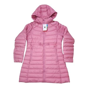 Spyder Hooded Quilted Jacket M Women Mauve Rose Wind & Water Resistant $189 - Picture 1 of 19